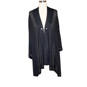 Open Knit Coverup Poncho Sweater Cardigan Coat Calvin Klein Travelin Light OS